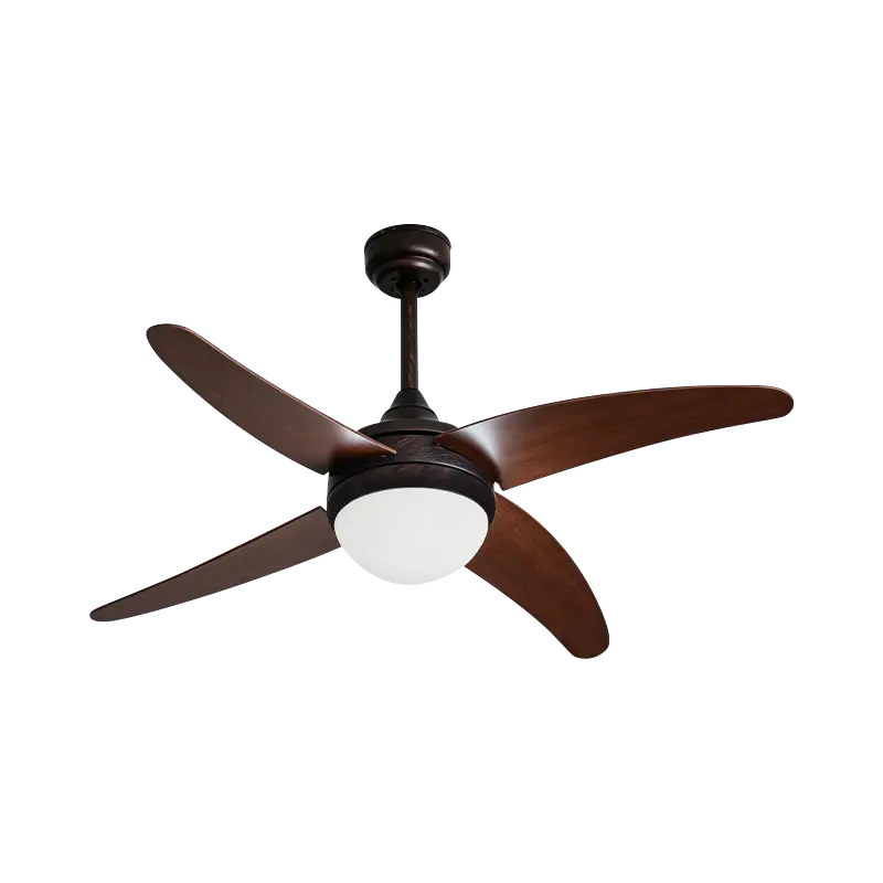 Ventilador de teto de lâmina de madeira compensada com luz
