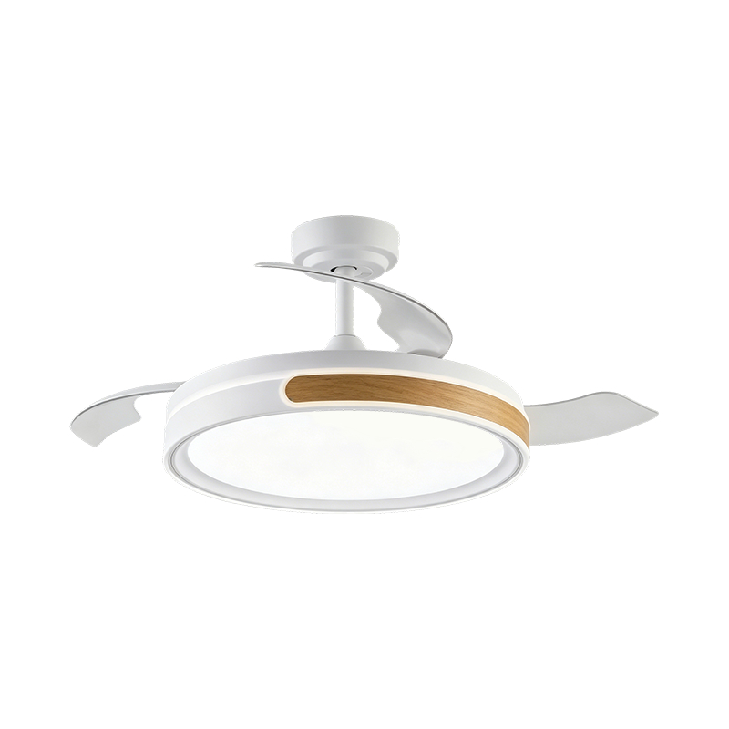 Luz de ventilador retrátil de grão de madeira rústica Luz de ventilador retrátil de grão de madeira rústica
