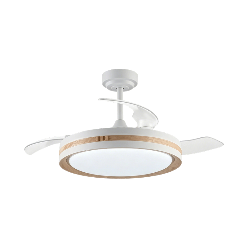 Luz de ventilador retrátil de grão de madeira rústica Luz de ventilador retrátil de grão de madeira rústica