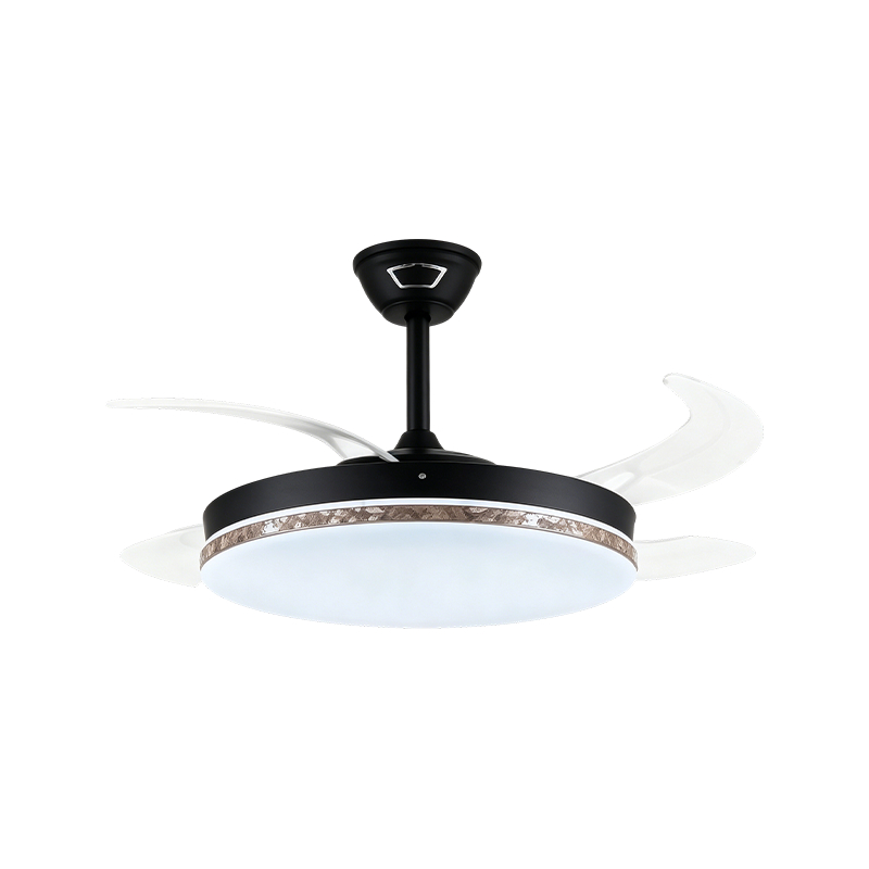 Luz de ventilador retrátil de grão de madeira rústica Luz de ventilador retrátil de grão de madeira rústica
