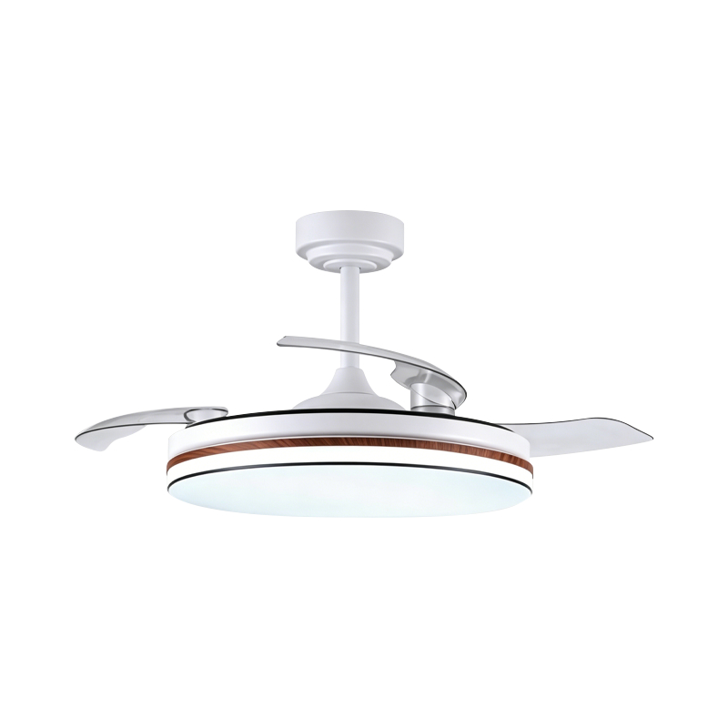 Luz de ventilador retrátil de grão de madeira rústica Luz de ventilador retrátil de grão de madeira rústica