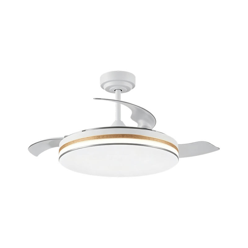 Luz de ventilador retrátil de grão de madeira rústica Luz de ventilador retrátil de grão de madeira rústica