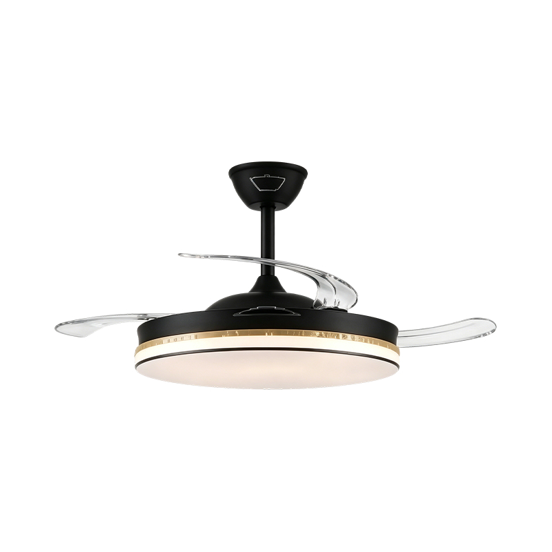 Luz de ventilador retrátil de grão de madeira rústica Luz de ventilador retrátil de grão de madeira rústica