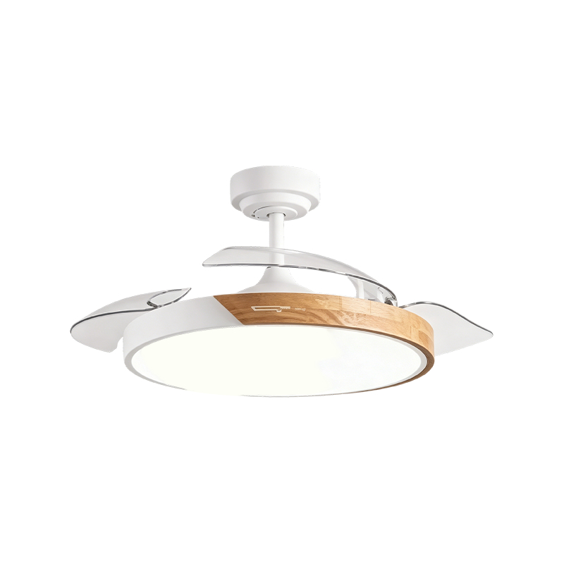 Luz de ventilador retrátil de grão de madeira rústica Luz de ventilador retrátil de grão de madeira rústica