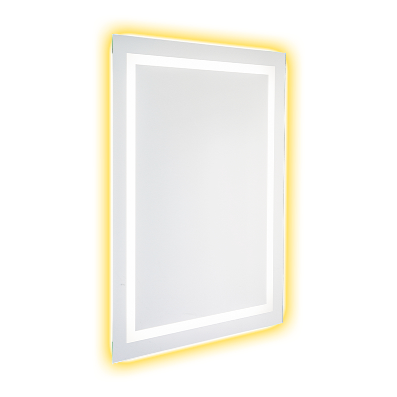 Moldura de alumínio LED Espelho de banheiro retroiluminado com escurecimento inteligente e desembaçamento Moldura de alumínio LED Espelho de banheiro retroiluminado com escurecimento inteligente e desembaçamento