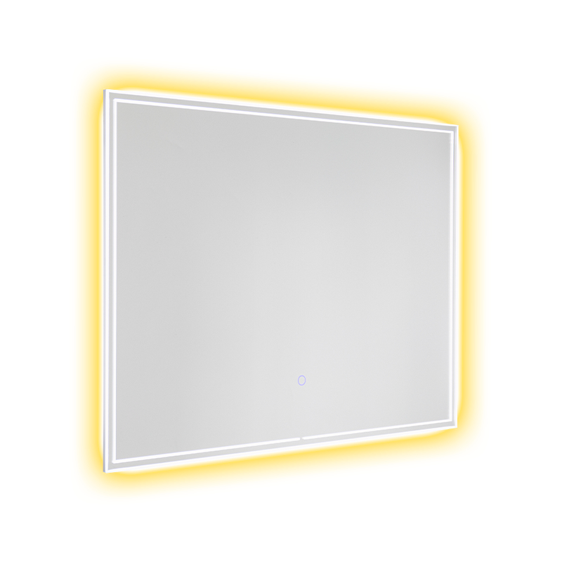 Moldura de alumínio LED Espelho de banheiro retroiluminado com escurecimento inteligente e desembaçamento Moldura de alumínio LED Espelho de banheiro retroiluminado com escurecimento inteligente e desembaçamento