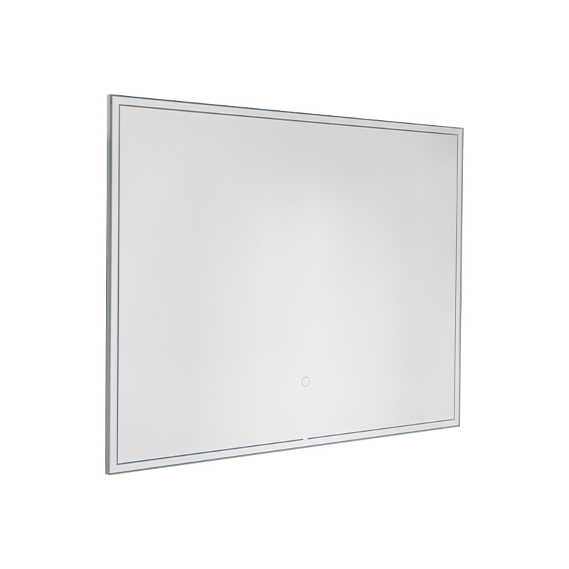 Moldura de alumínio LED Espelho de banheiro retroiluminado com escurecimento inteligente e desembaçamento Moldura de alumínio LED Espelho de banheiro retroiluminado com escurecimento inteligente e desembaçamento