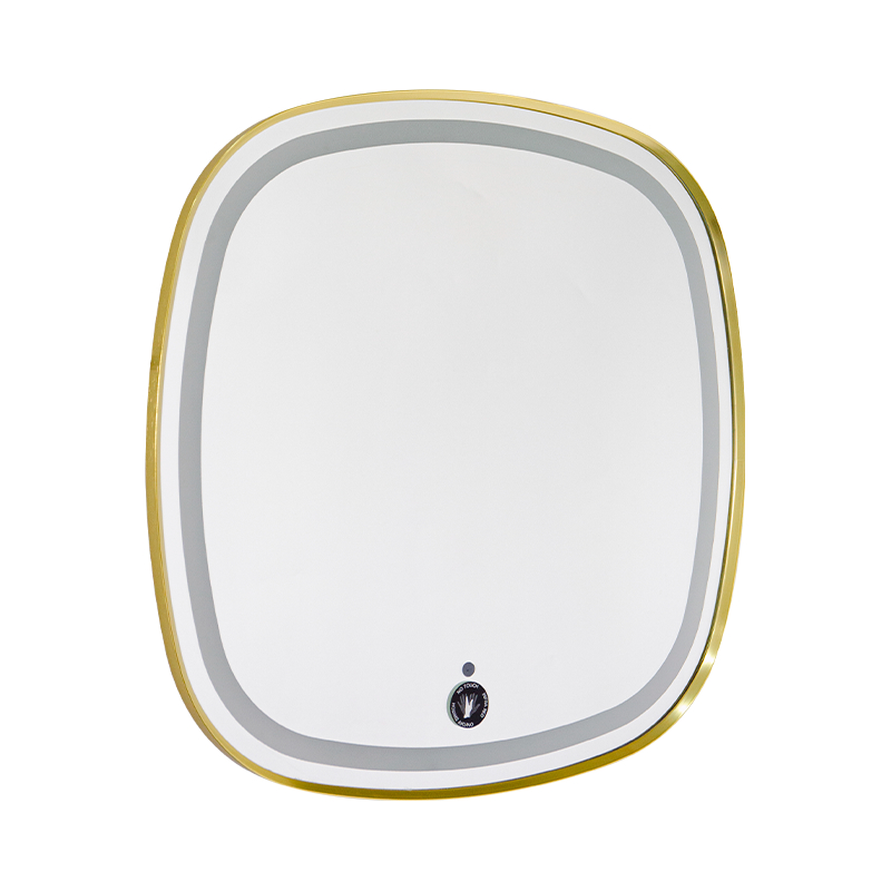 Moldura de alumínio LED Espelho de banheiro retroiluminado com escurecimento inteligente e desembaçamento Moldura de alumínio LED Espelho de banheiro retroiluminado com escurecimento inteligente e desembaçamento