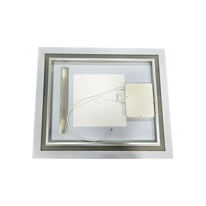 Moldura de alumínio LED Espelho de banheiro retroiluminado com escurecimento inteligente e desembaçamento Moldura de alumínio LED Espelho de banheiro retroiluminado com escurecimento inteligente e desembaçamento